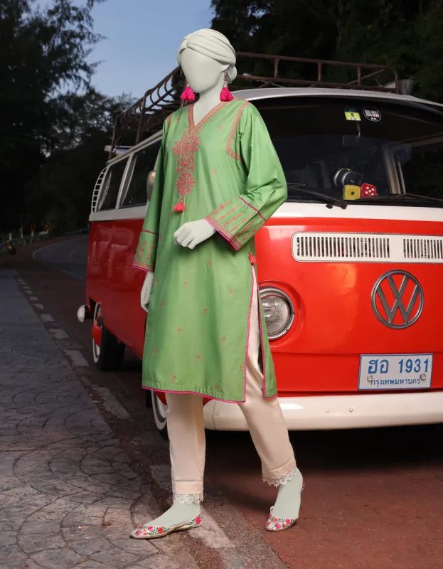 GREEN LAWN KURTI | JJLK-JSS-CD-05-343 sold by Junaid Jamshed