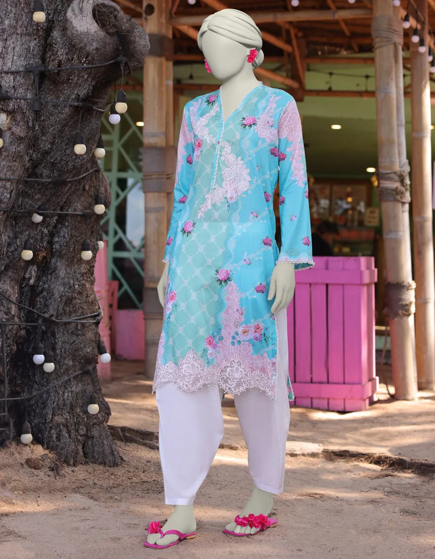 BLUE LAWN KURTI | JJLK-JSS-CD-05-346 sold by Junaid Jamshed