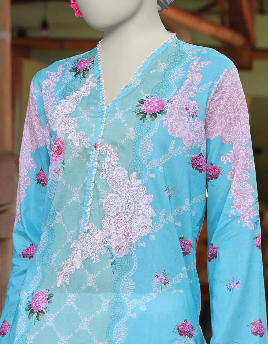 BLUE LAWN KURTI | JJLK-JSS-CD-05-346 sold by Junaid Jamshed product image thumbnail 2
