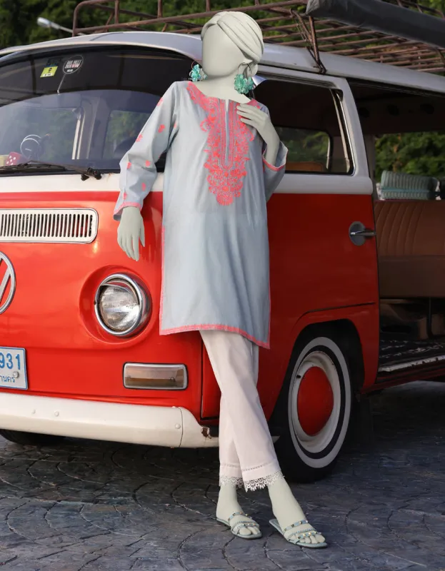 BLUE LAWN KURTI | JJLK-JSS-CD-05-350 sold by Junaid Jamshed