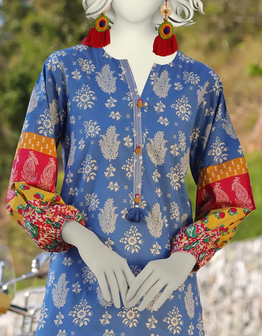 BLUE LAWN KURTI | JJLK-JSS-CD-05-360 sold by Junaid Jamshed product image thumbnail 3