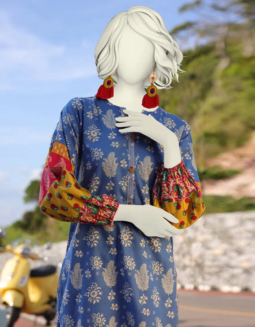 BLUE LAWN KURTI | JJLK-JSS-CD-05-360 sold by Junaid Jamshed product image thumbnail 2