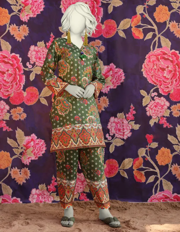 GREEN LAWN KURTI | JJLK-JSS-CD-05-301 sold by Junaid Jamshed