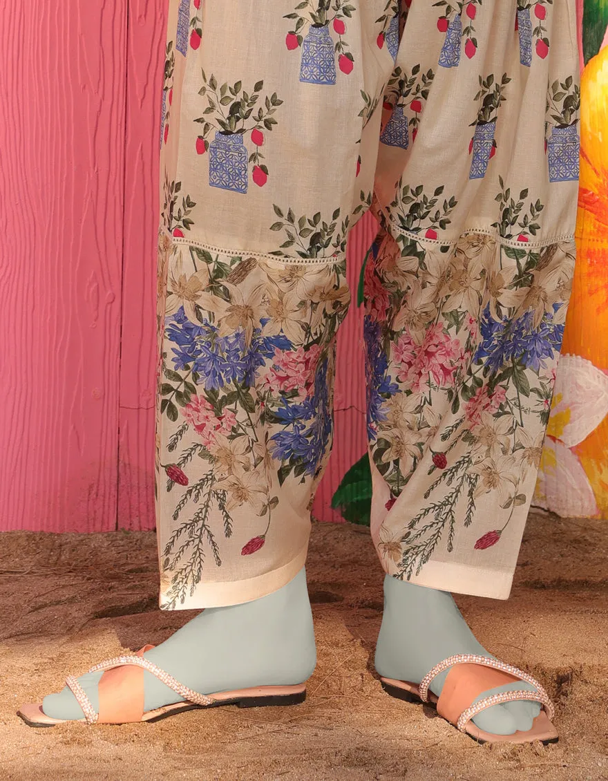 CREAM LAWN TROUSERS | JJLT-CD-05-307 sold by Junaid Jamshed