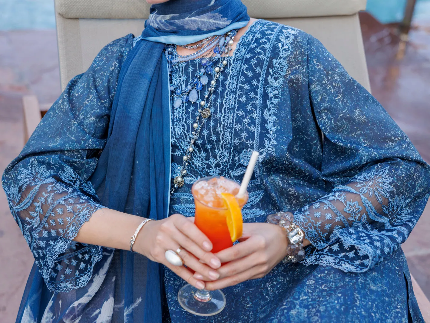 BLUE LAWN 3PC UNSTITCHED | ALP-3PS-1992 FB-1992A sold by Junaid Jamshed product image thumbnail 4