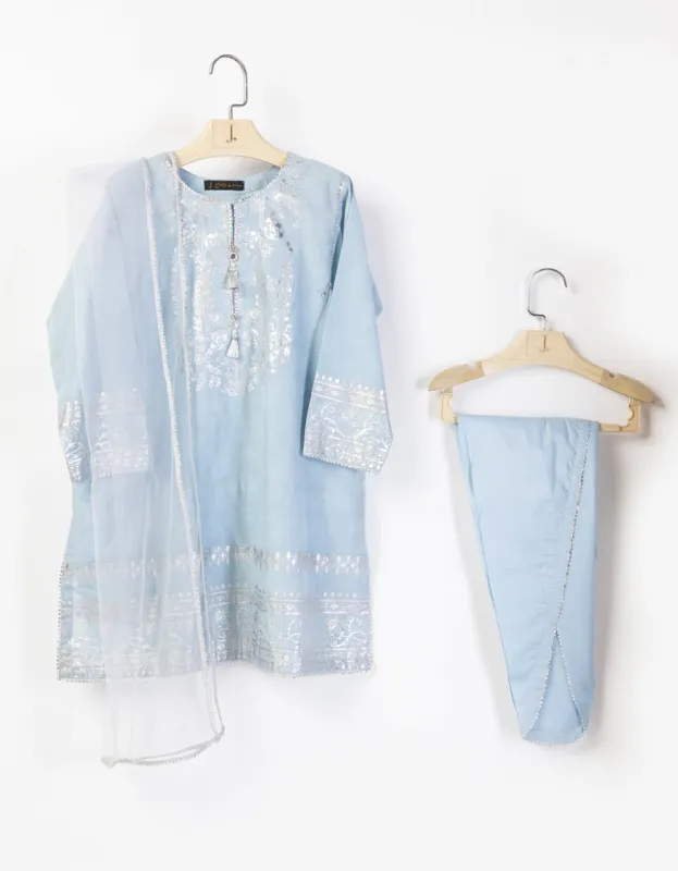BLUE LAWN 3PC STITCHED | JGK-S-JGP-25-1557 FB/FASTIVE FOIL-03 sold by Junaid Jamshed