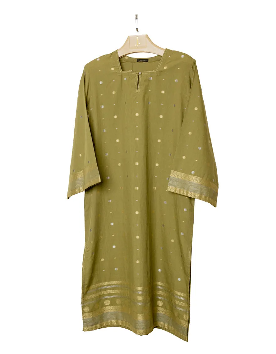 GREEN JACQUARD KURTI | JJLK-S-JSS-25-402 FB/ROYAL-04 sold by Junaid Jamshed