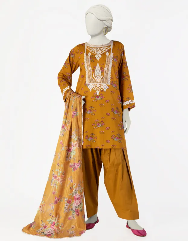 BROWN LAWN 3PC STITCHED | JLAWN-S-25-106/S SHAHJAHAN-02 sold by Junaid Jamshed