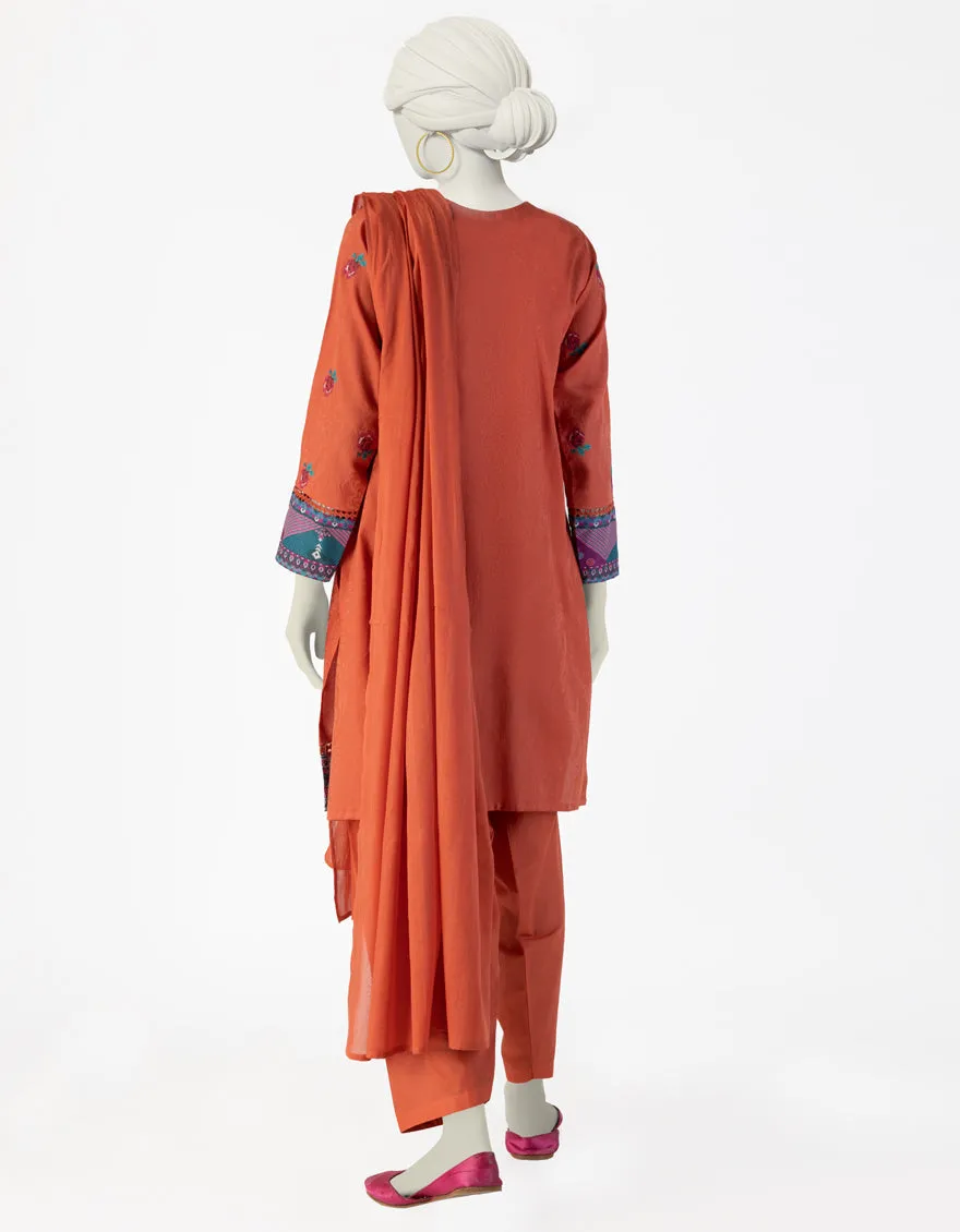 ORANGE DOBBY 3PC STITCHED | JLAWN-S-25-116/S CROSS STITCHED-04 sold by Junaid Jamshed product image thumbnail 2