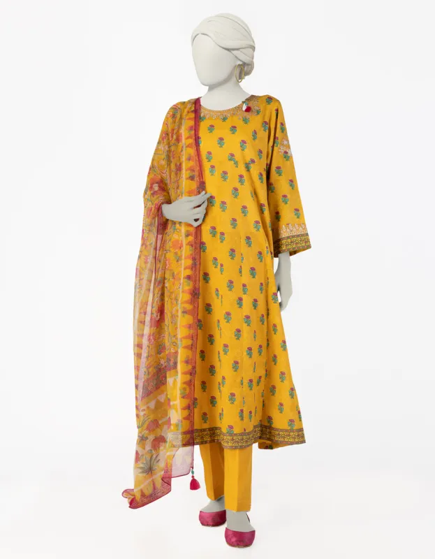 YELLOW LAWN 3PC STITCHED | JLAWN-S-25-123/S MIRROR-03 sold by Junaid Jamshed