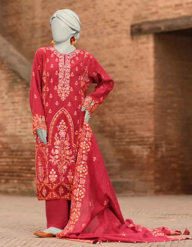 PINK DOBBY 3PC UNSTITCHED | JLAWN-S-25-3181 GRANDIOSE-01 sold by Junaid Jamshed