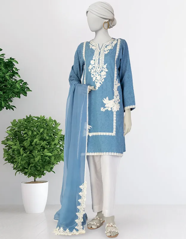BLUE DOBBY 3PC STITCHED | JLAWN-S-JDS-25-1078/S AARI-06 sold by Junaid Jamshed