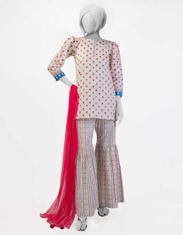 WHITE LAWN 3PC STITCHED | JGK-S-JTP-25-609 FB/CHAMAK-01 sold by Junaid Jamshed