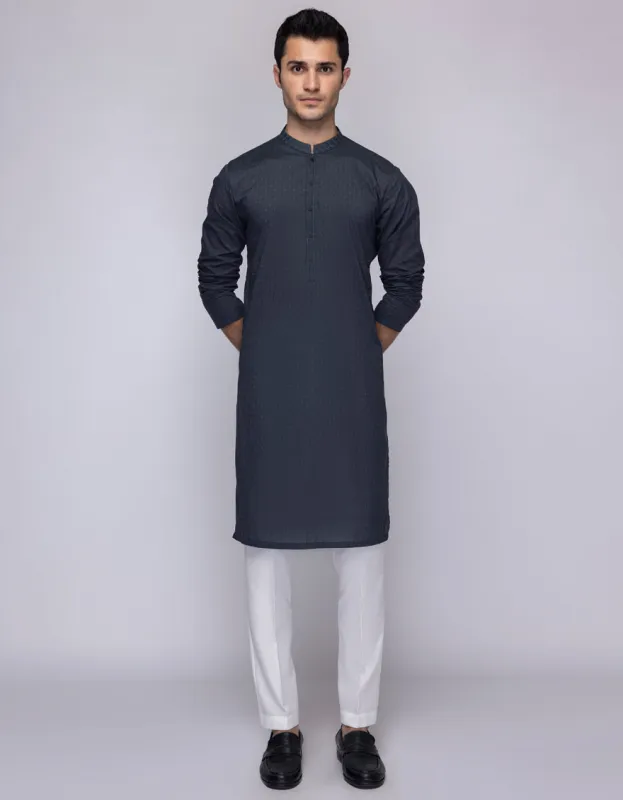 GREY KURTA | JJK-S-47409/S25/JJ9774-SF sold by Junaid Jamshed