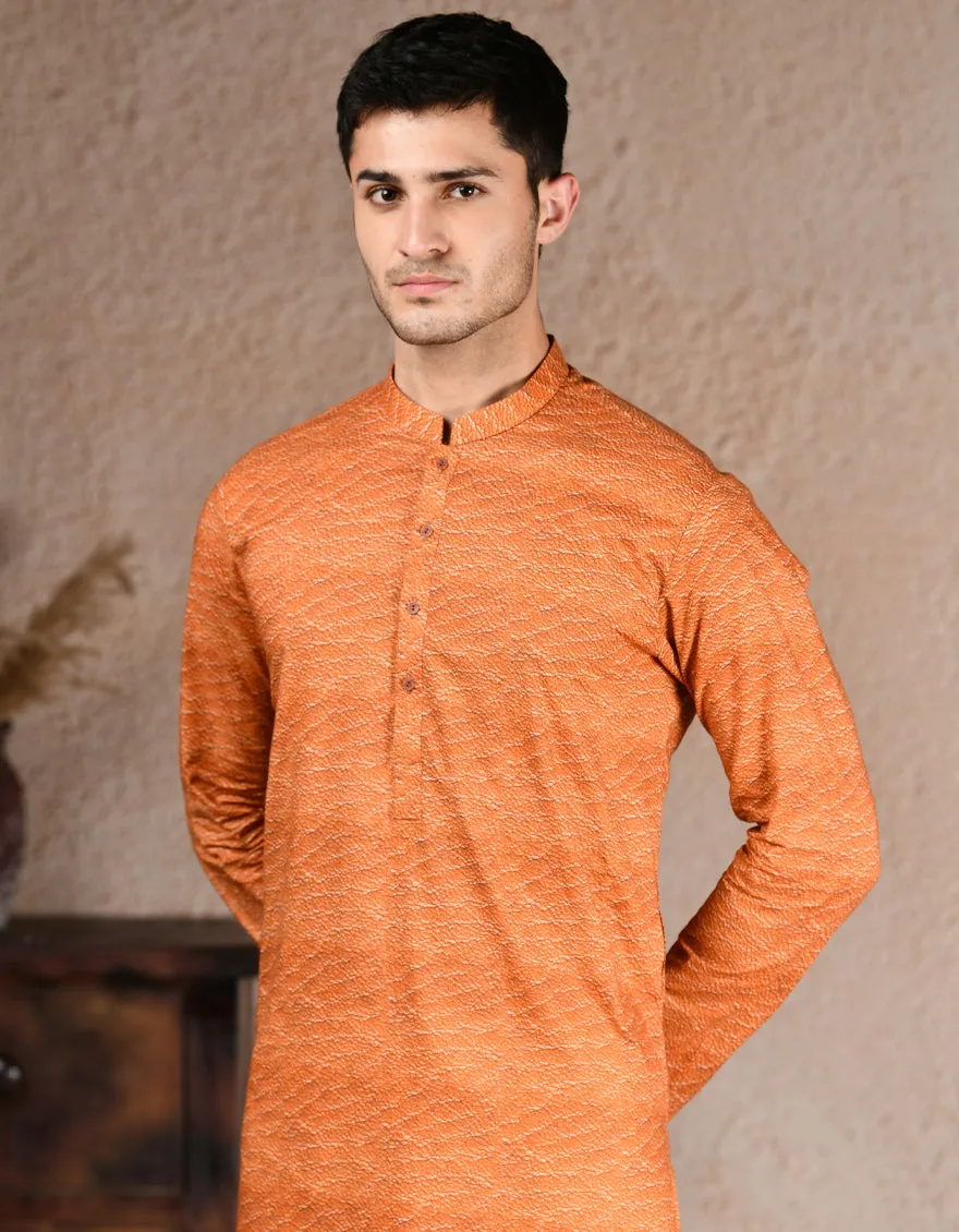 ORANGE COTTON KURTA | JJK-A-33321/S25/JJ6874-PN sold by Junaid Jamshed product image thumbnail 2