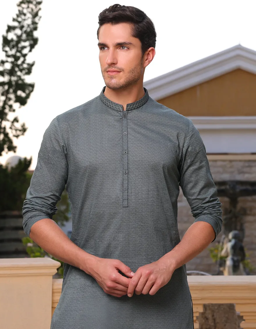 GREEN KURTA | JJK-A-33211/S25/JJ9774-SF sold by Junaid Jamshed product image thumbnail 2