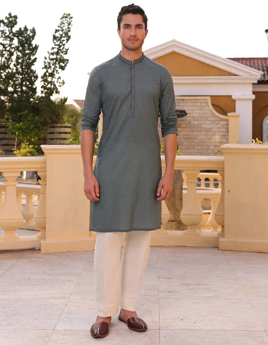 GREEN KURTA | JJK-A-33211/S25/JJ9774-SF sold by Junaid Jamshed product image thumbnail 4