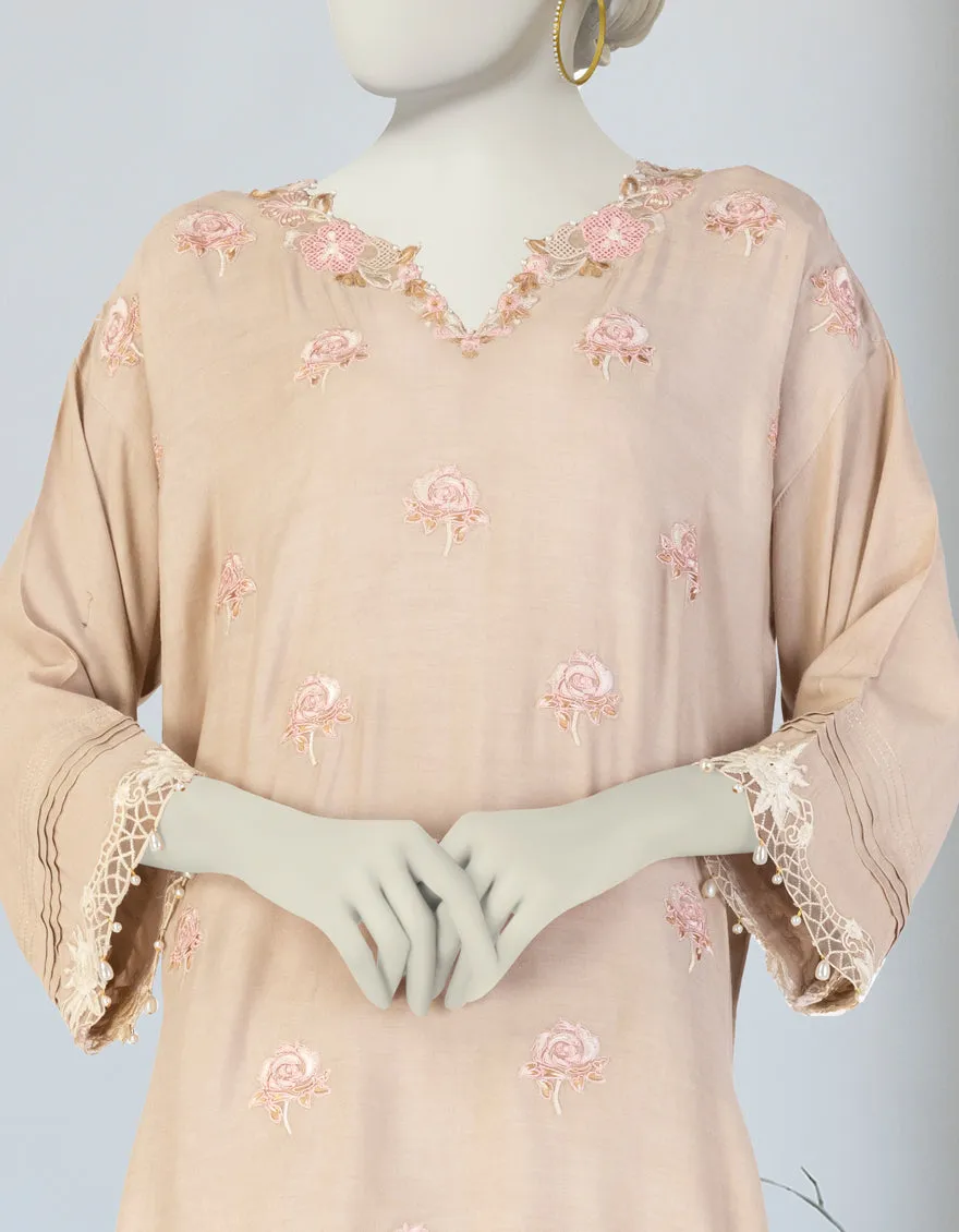 BEIGE SILK 2PC STITCHED | JLAWN-S-JST-25-2063/S FLORAL-08 sold by Junaid Jamshed product image thumbnail 3