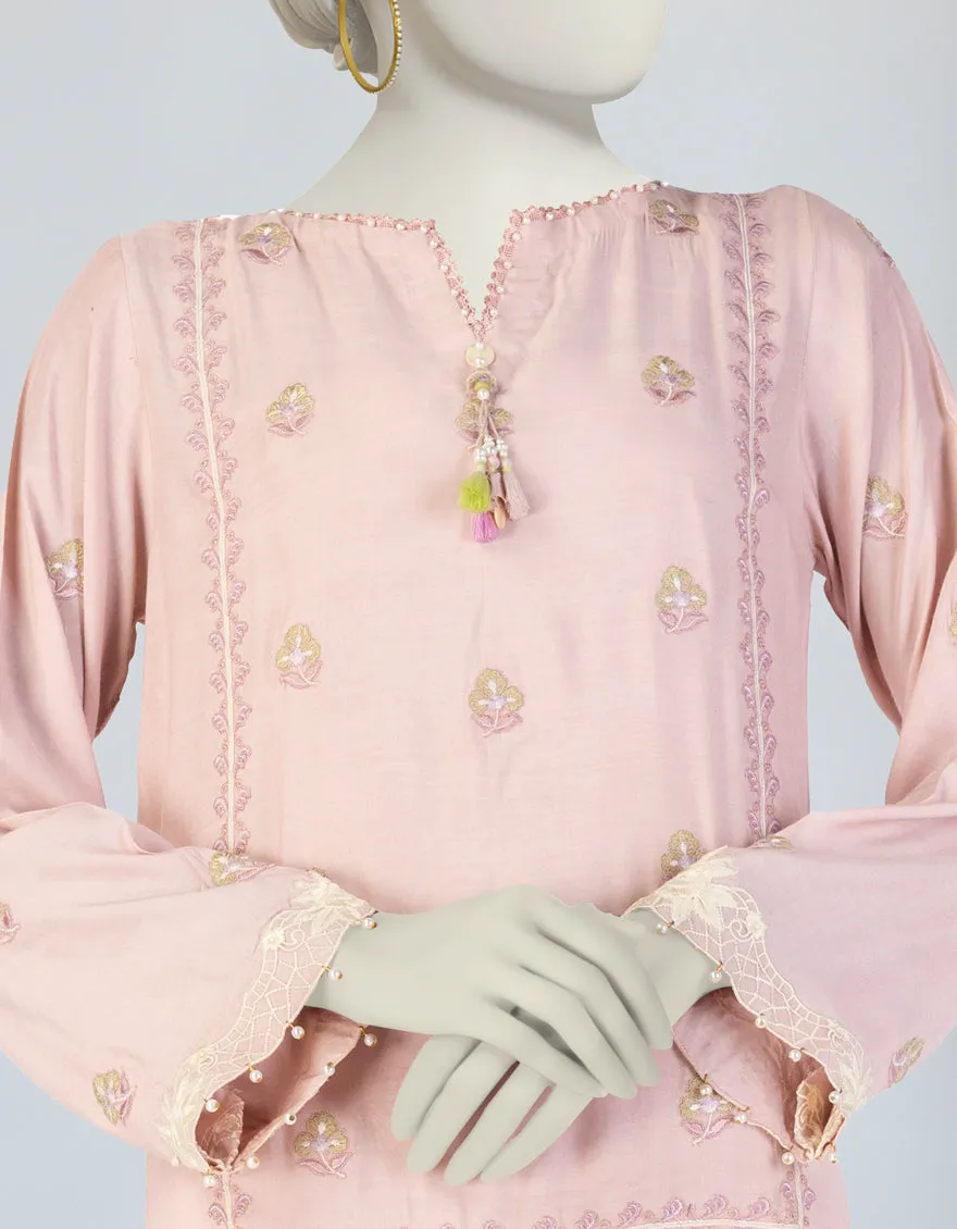 PINK SILK 2PC STITCHED | JLAWN-S-JST-25-2062/S FLORAL-07 sold by Junaid Jamshed product image thumbnail 3