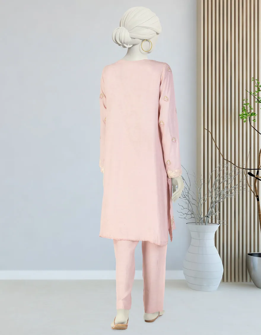 PINK SILK 2PC STITCHED | JLAWN-S-JST-25-2062/S FLORAL-07 sold by Junaid Jamshed product image thumbnail 2