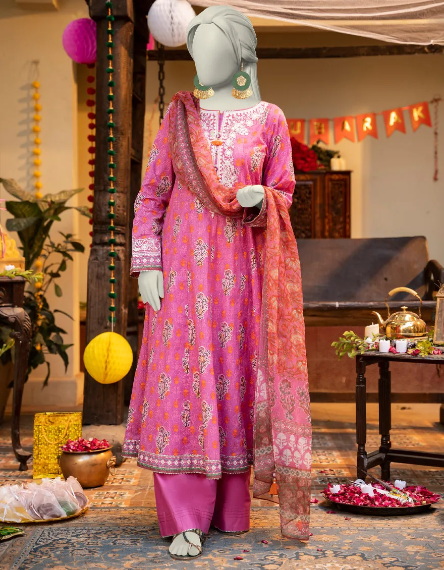 PINK LAWN 3PC STITCHED | JLAWN-S-25-124/S MIRROR-04 sold by Junaid Jamshed