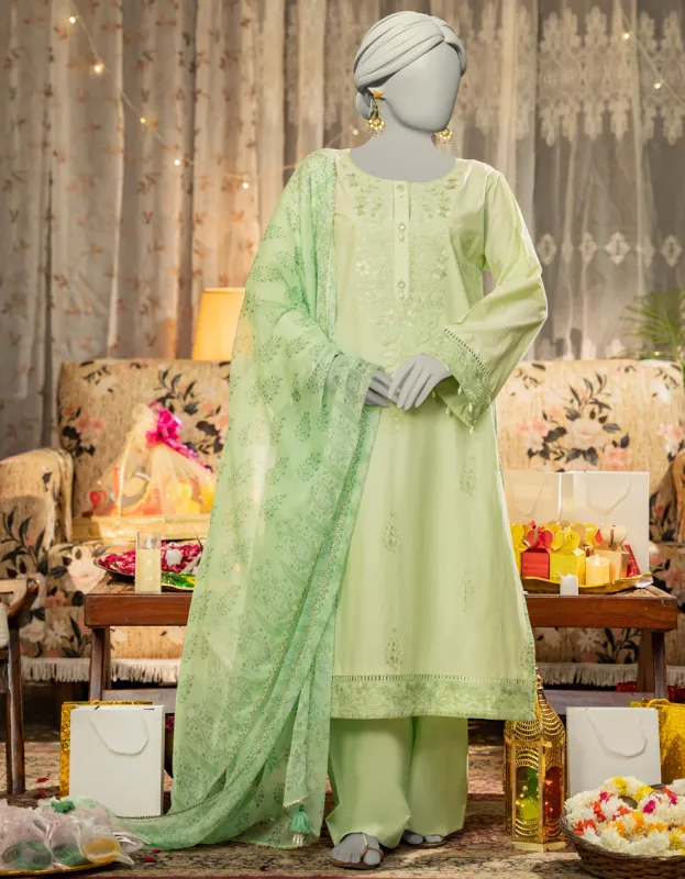 GREEN LAWN 3PC STITCHED | JLAWN-S-25-110/S DHAKA DYNASTY-2 sold by Junaid Jamshed