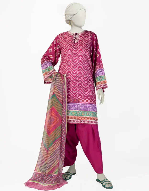 PURPLE LAWN 3PC STITCHED | JLAWN-S-25-078/S CHUNRI-6 sold by Junaid Jamshed