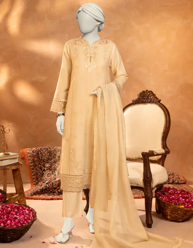 BEIGE KHADDI 3PC STITCHED | JJPW-S-JPS-25-3912 FB/DANEEN-12 sold by Junaid Jamshed