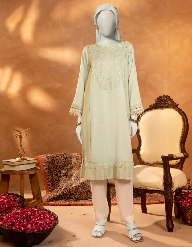 BLUE ZARI KURTI | JJLK-S-JFS-25-210 FB/ELFESYA-10 sold by Junaid Jamshed