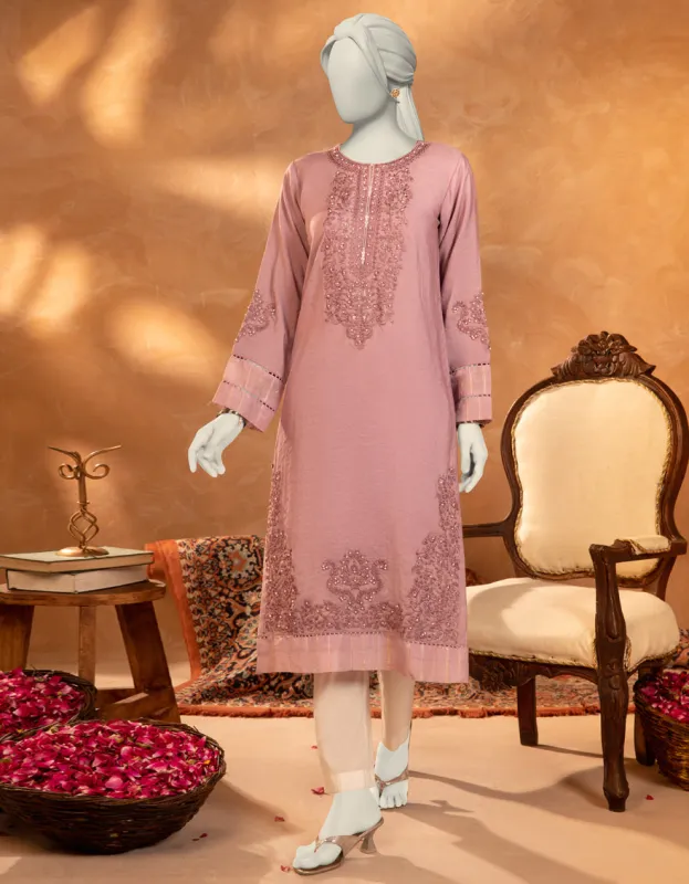 PURPLE PAPER COTTON KURTI | JJLK-S-JFS-25-209 FB/ELFESYA-9 sold by Junaid Jamshed