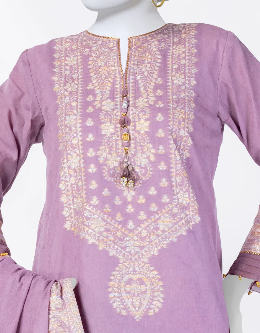 PURPLE JACQUARD 3PC STITCHED | JLAWN-S-25-846/S CLASSICAL REFLECTION-02 sold by Junaid Jamshed product image thumbnail 3