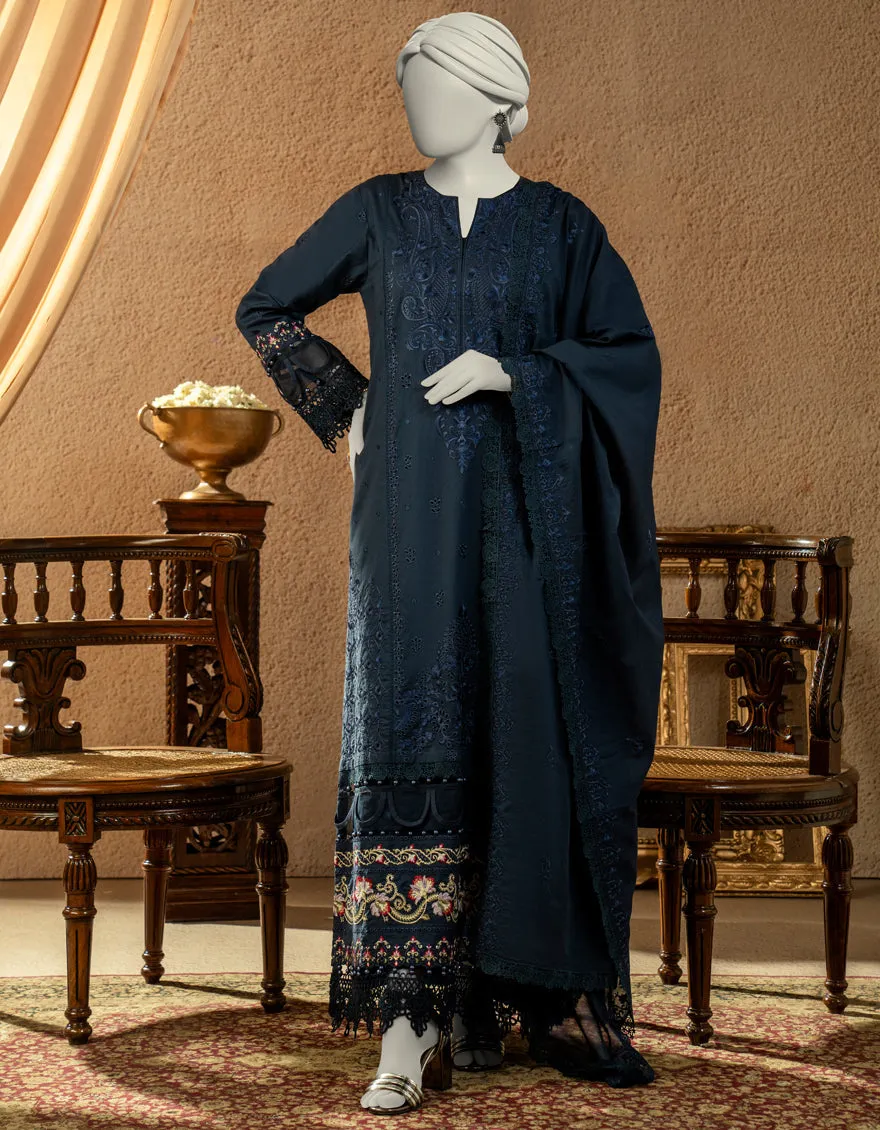 BLUE JACQUARD 3PC UNSTITCHED | JLAWN-S-25-3253 LUXE C-5 sold by Junaid Jamshed