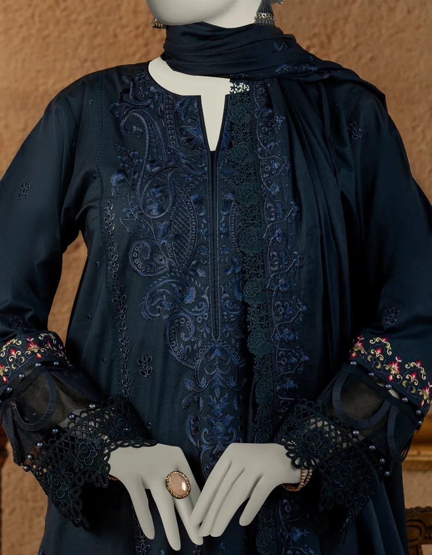BLUE JACQUARD 3PC UNSTITCHED | JLAWN-S-25-3253 LUXE C-5 sold by Junaid Jamshed product image thumbnail 2