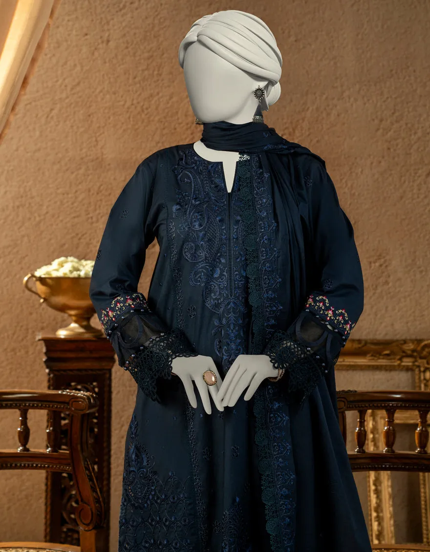 BLUE JACQUARD 3PC UNSTITCHED | JLAWN-S-25-3253 LUXE C-5 sold by Junaid Jamshed product image thumbnail 3