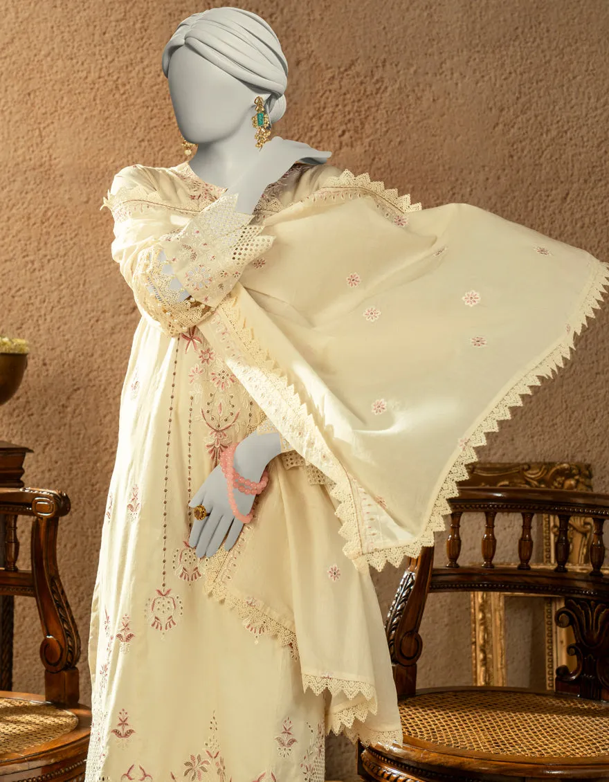 WHITE JACQUARD 3PC UNSTITCHED | JLAWN-S-25-3252 LUXE C-4 sold by Junaid Jamshed product image thumbnail 3