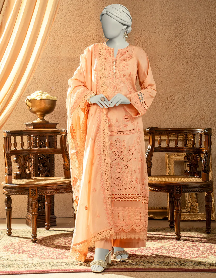 ORANGE JACQUARD 3PC UNSTITCHED | JLAWN-S-25-3249 LUXE C-1 sold by Junaid Jamshed