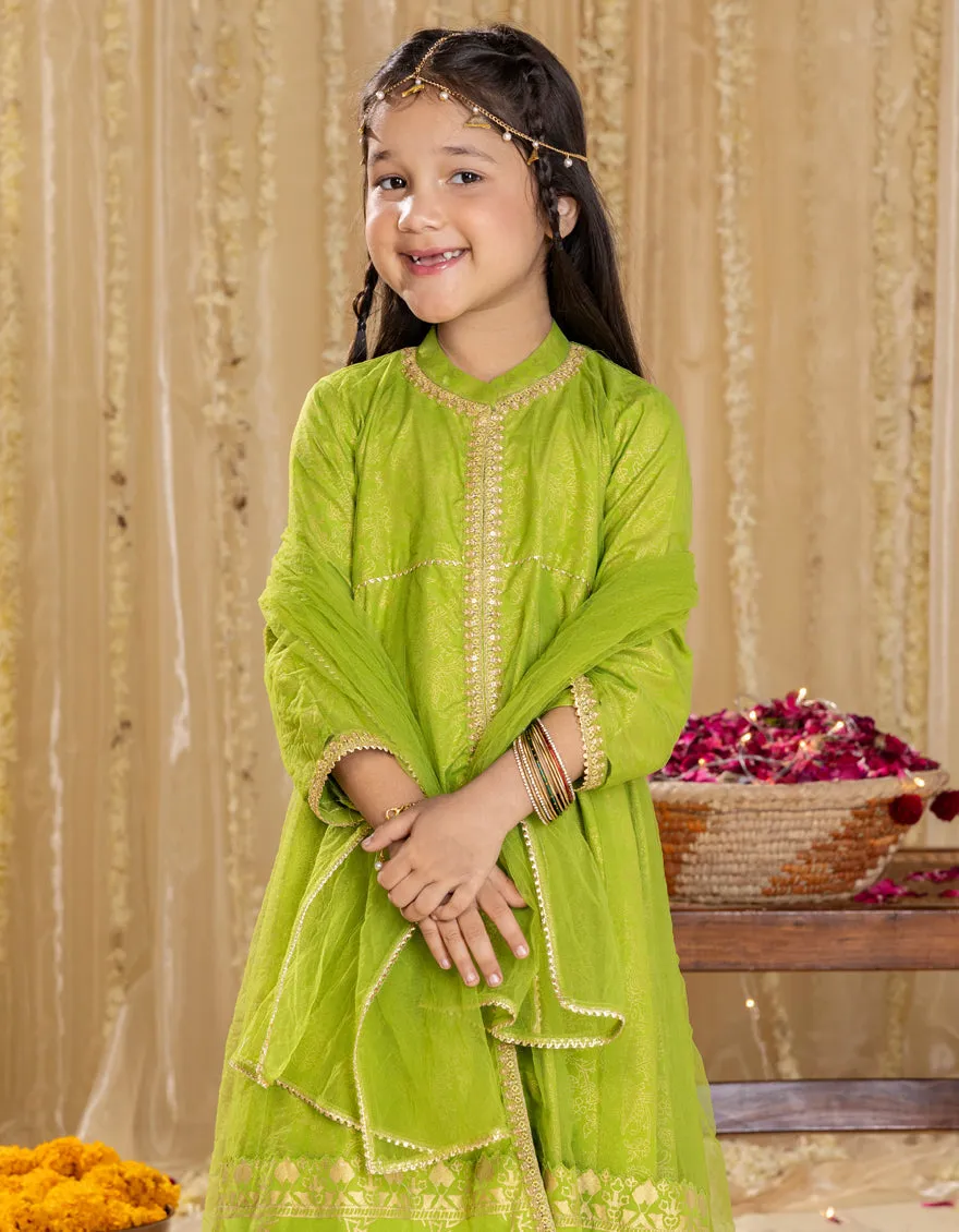 GREEN SILK 3PC STITCHED | JGK-S-JGP-25-1521 FB/RAZZLE DAZZLE-03 sold by Junaid Jamshed product image thumbnail 2