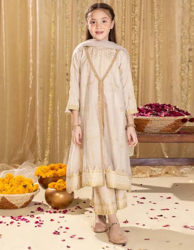 BROWN SILK 3PC STITCHED | JGK-S-JGP-25-1519 FB/RAZZLE DAZZLE-01 sold by Junaid Jamshed