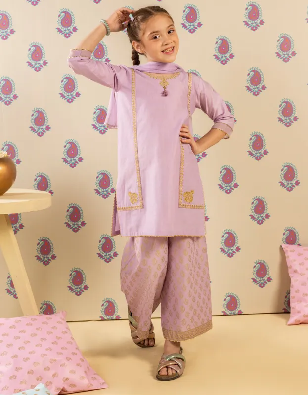 PURPLE LAWN 3PC STITCHED | JGK-S-JGP-25-1512 FB/SHEEN GILTZ-6 made by Junaid Jamshed