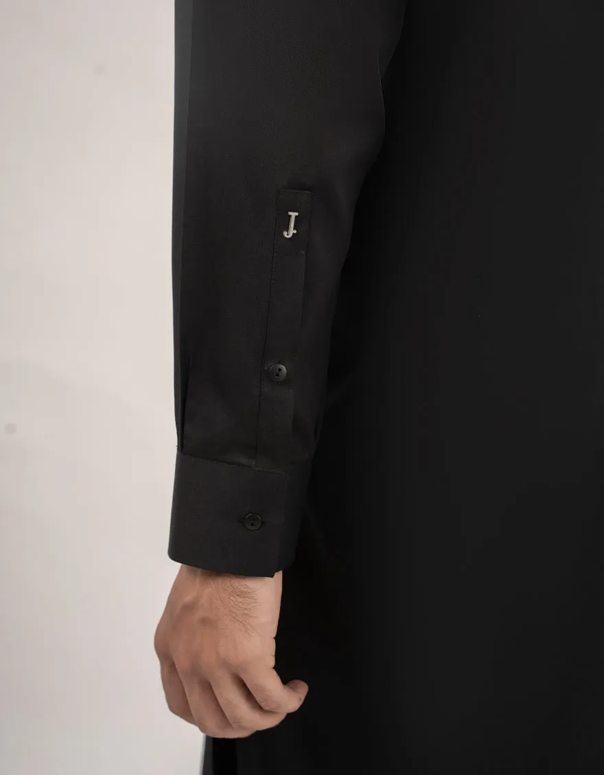 BLACK BLENDED KURTA TROUSERS | JJKP-A-30778-R38-AP/S25/JJ9364-PN sold by Junaid Jamshed product image thumbnail 3