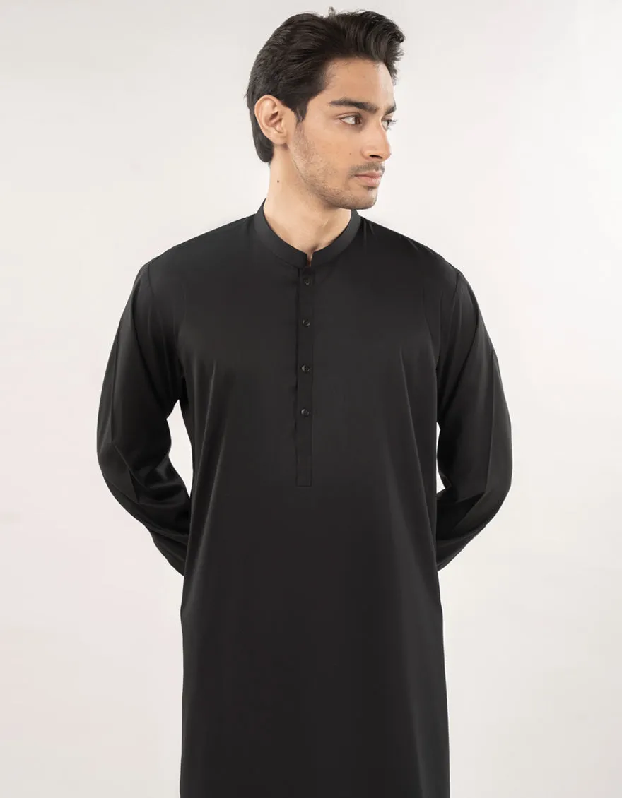 BLACK BLENDED KURTA TROUSERS | JJKP-A-30778-R38-AP/S25/JJ9364-PN sold by Junaid Jamshed product image thumbnail 2