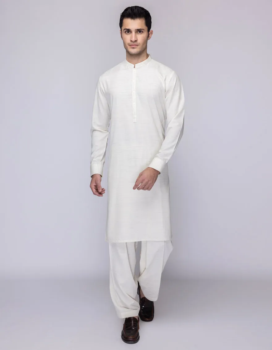 CREAM BLENDED KURTA TROUSERS | JJKP-A-33223/S25/JJ9572-CL sold by Junaid Jamshed