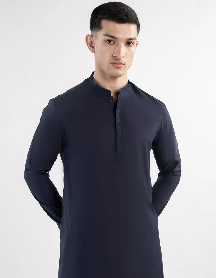 BLUE BLENDED KURTA TROUSERS | JJKP-A-46587/S24/JJ9364-SF sold by Junaid Jamshed product image thumbnail 2