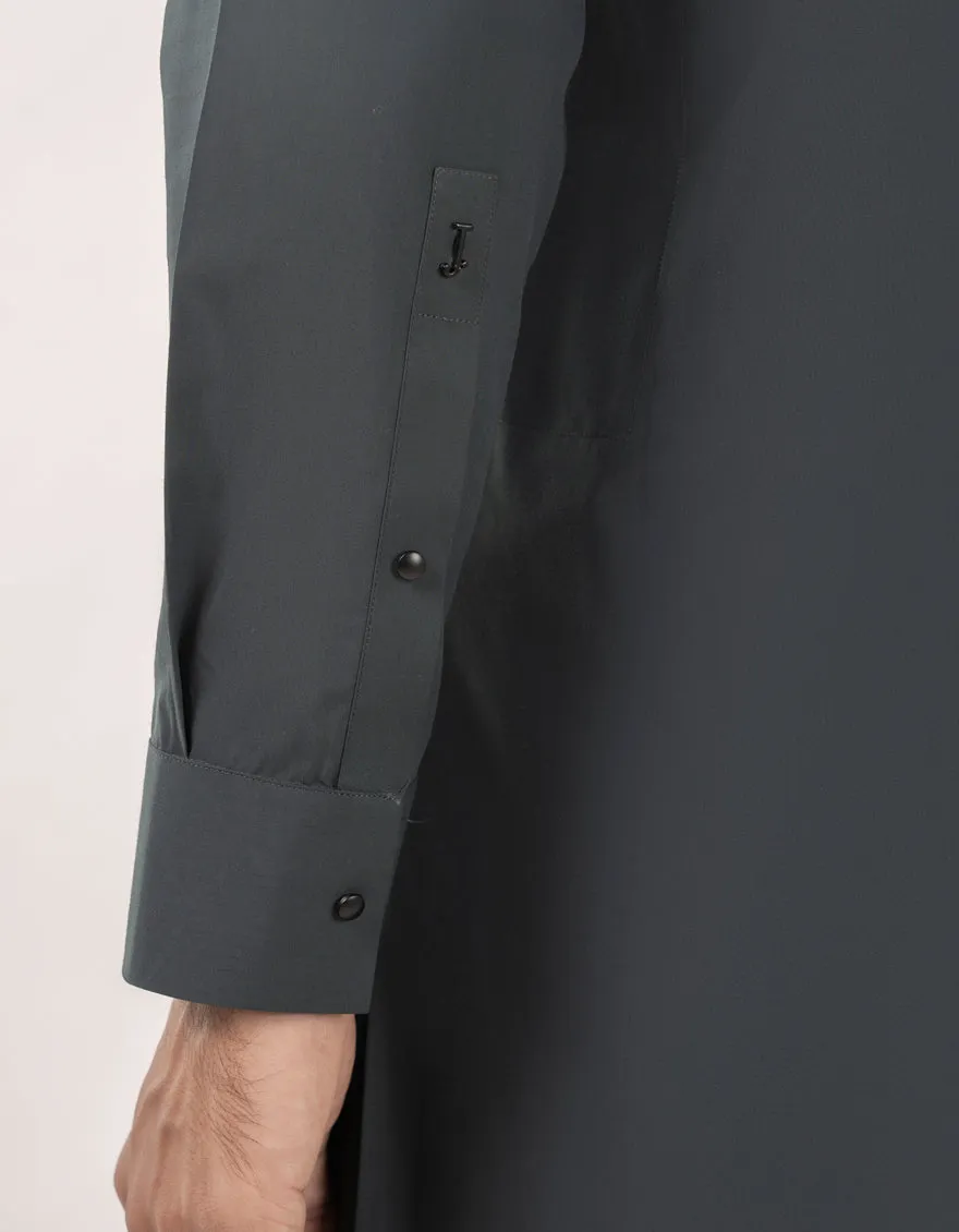 GREEN BLENDED KURTA TROUSERS | JJKP-A-50015/S25/JJ10016-SF sold by Junaid Jamshed product image thumbnail 4