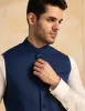 BLUE SUITING WAISTCOAT | JJVC-A-33229/S25/JJ10129-PN sold by Junaid Jamshed