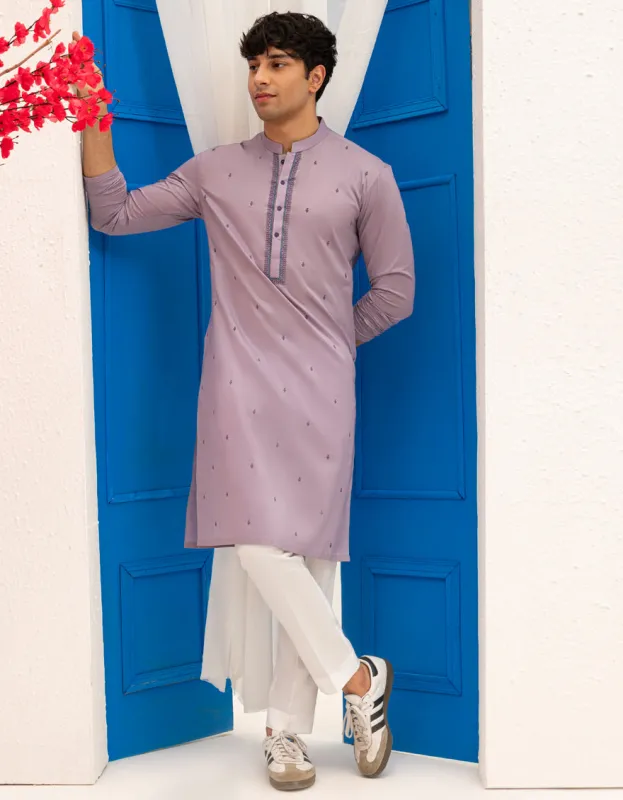 PURPLE COTTON KURTA | JTK-S-46596/S25/JJ9777-SF sold by Junaid Jamshed