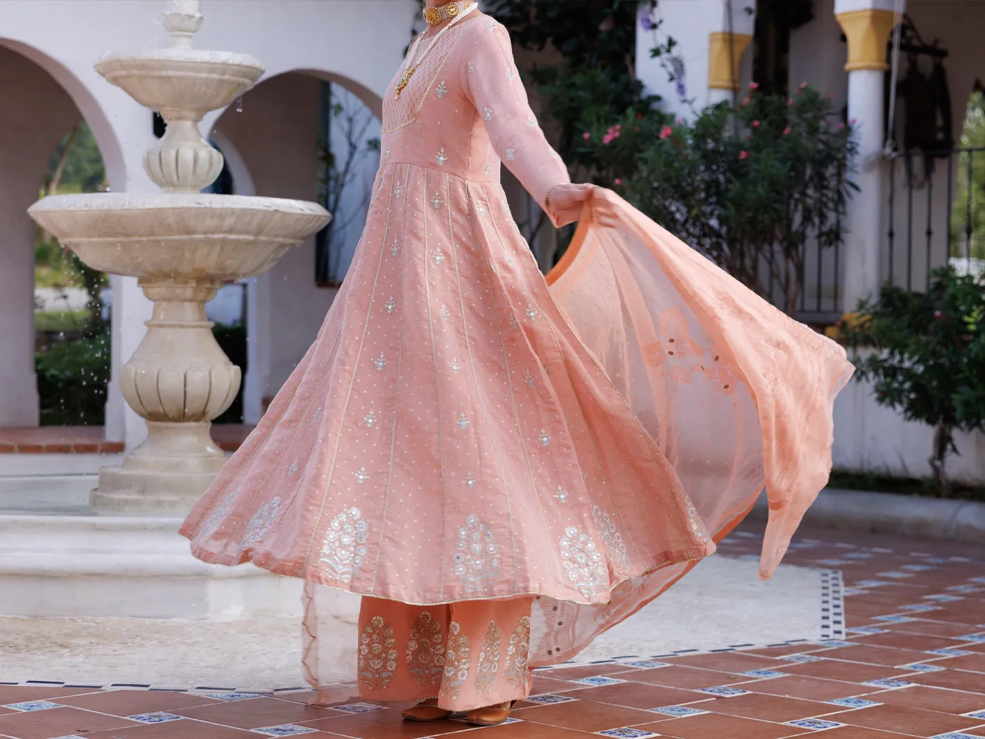 LIGHT PINK MESURI NET 3PC STITCHED | AL-3PS-LS-488/AM-3012D sold by Junaid Jamshed product image thumbnail 4