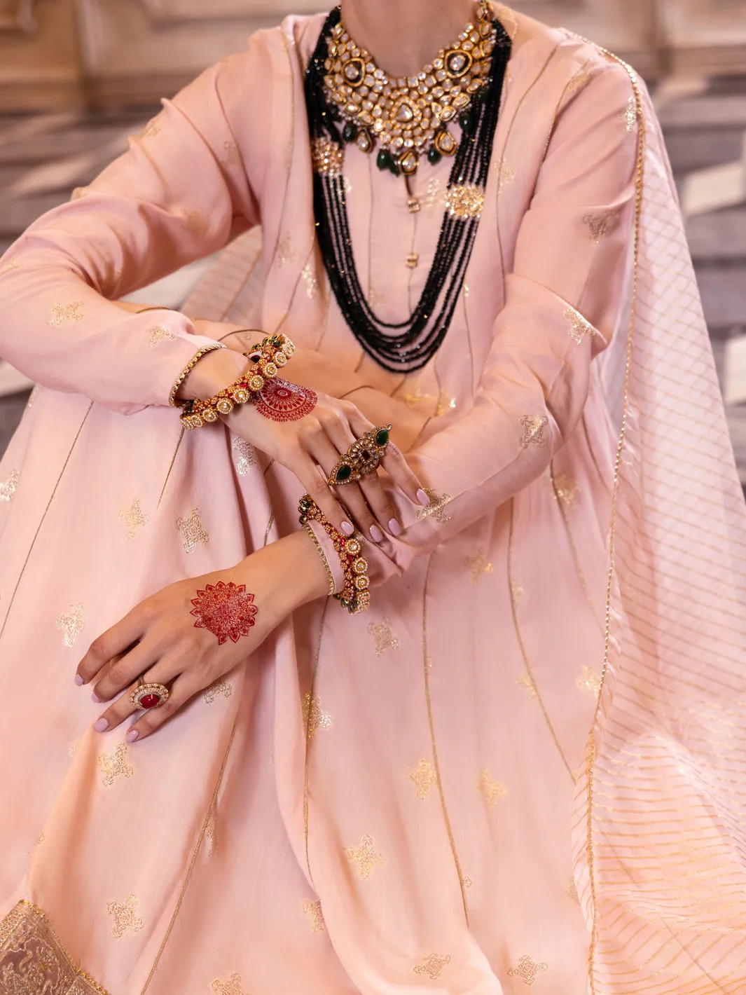 LIGHT PINK VISCOSE LUREX 3PC STITCHED | AL-3PS-LS-513/AM-3139A sold by Junaid Jamshed product image thumbnail 3