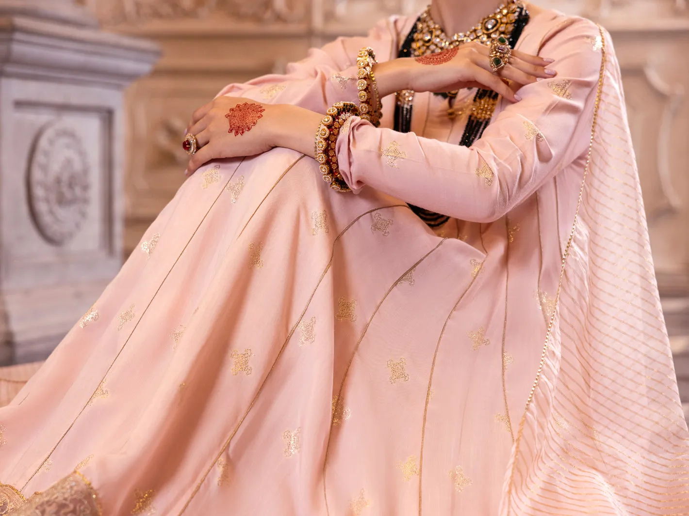 LIGHT PINK VISCOSE LUREX 3PC STITCHED | AL-3PS-LS-513/AM-3139A sold by Junaid Jamshed product image thumbnail 5