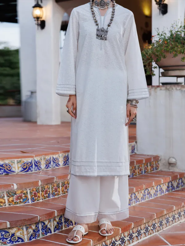 WHITE LAWN KURTI | AL-LK-1030/FB-1030A sold by Junaid Jamshed